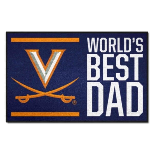 Virginia Cavaliers Starter Mat Accent Rug 19in. x 30in. Worlds Best Dad Starter Mat 1 scaled