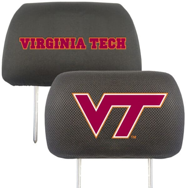 Virginia Tech Hokies Embroidered Head Rest Cover Set 2 Pieces 1