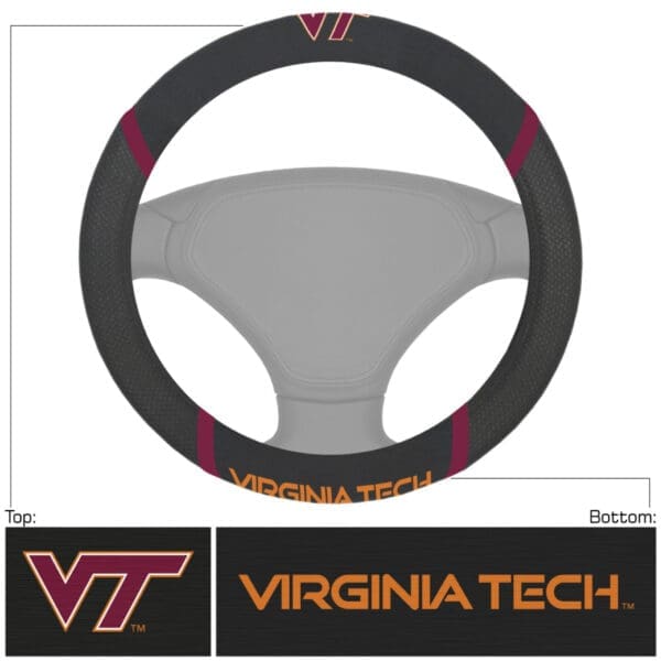 Virginia Tech Hokies Embroidered Steering Wheel Cover 1