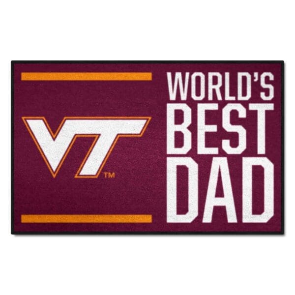 Virginia Tech Hokies Starter Mat Accent Rug 19in. x 30in. Worlds Best Dad Starter Mat 1 scaled