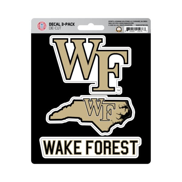 Wake Forest Demon Deacons 3 Piece Decal Sticker Set 1