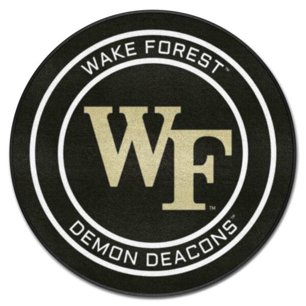 Wake Forest Hockey Puck Rug 27in. Diameter 1 scaled
