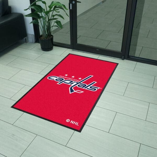 Washington Capitals 3X5 High-Traffic Mat with Durable Rubber Backing - Portrait Orientation-12888