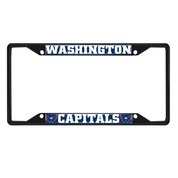 Washington Capitals Metal License Plate Frame Black Finish 31395 1