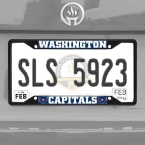 Washington Capitals Metal License Plate Frame Black Finish-31395
