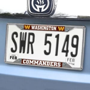 Washington Commanders Chrome Metal License Plate Frame