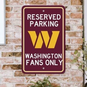 Washington Commanders Commanders Team Color Reserved Parking Sign Décor 18in. X 11.5in. Lightweight