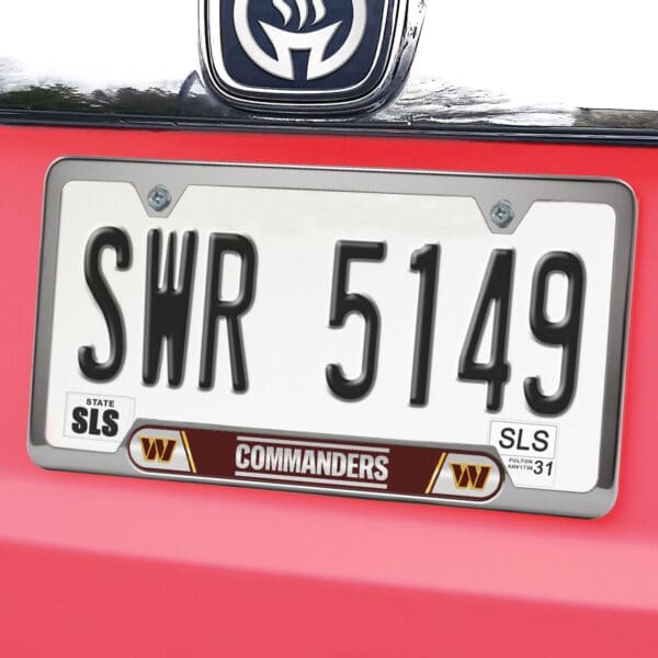 Washington Commanders Embossed License Plate Frame