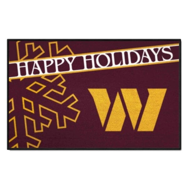 Washington Commanders Starter Mat Accent Rug 19in. x 30in. Happy Holidays Starter Mat 1 scaled