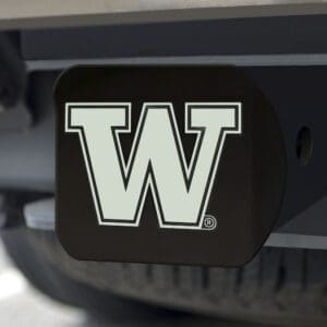 Washington Huskies Black Metal Hitch Cover with Metal Chrome 3D Emblem