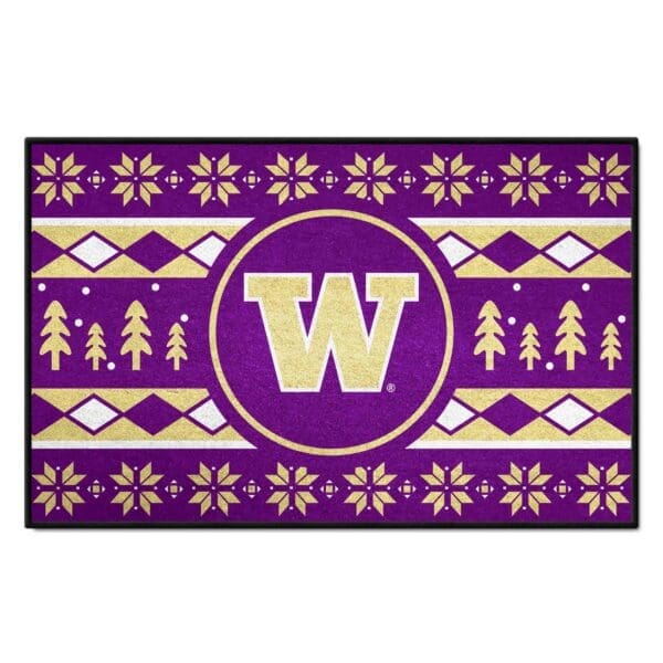 Washington Huskies Holiday Sweater Starter Mat Accent Rug 19in. x 30in 1 scaled