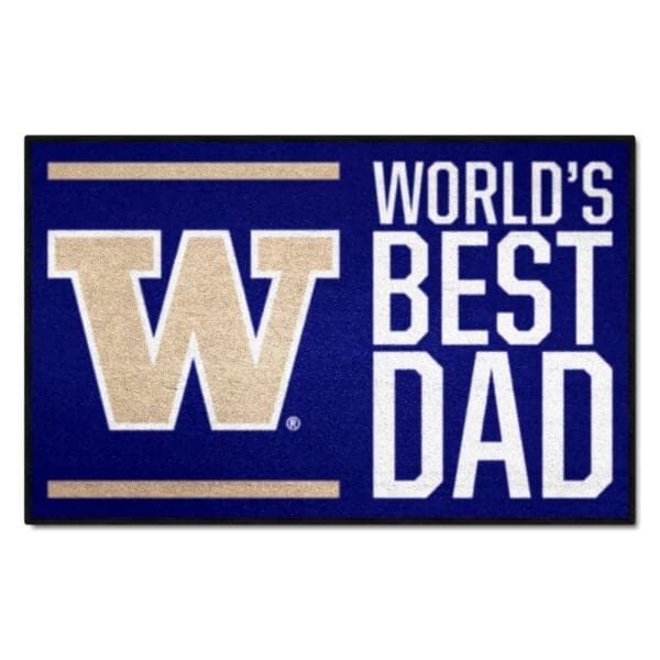 Washington Huskies Starter Mat Accent Rug 19in. x 30in. Worlds Best Dad Starter Mat 1 scaled