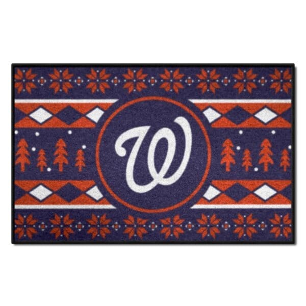 Washington Nationals Holiday Sweater Starter Mat Accent Rug 19in. x 30in 1 1 scaled