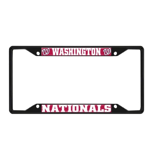 Washington Nationals Metal License Plate Frame Black Finish 1