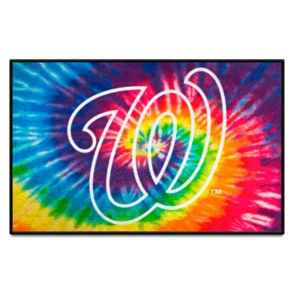 Washington Nationals Tie Dye Starter Mat Accent Rug 19in. x 30in 1 scaled