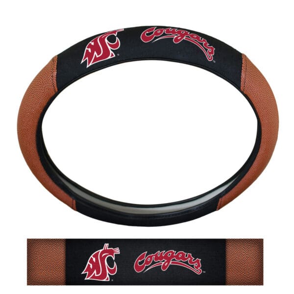 Washington State Cougars Football Grip Steering Wheel Cover 15 Diameter 1