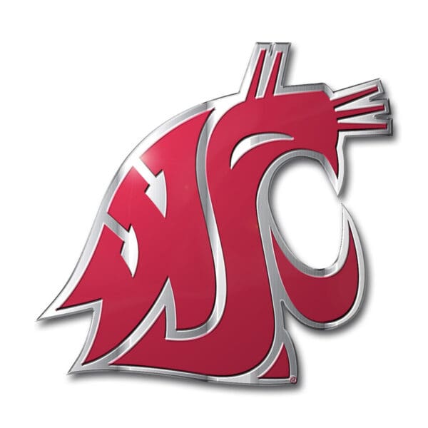 Washington State Cougars Heavy Duty Aluminum Embossed Color Emblem 1