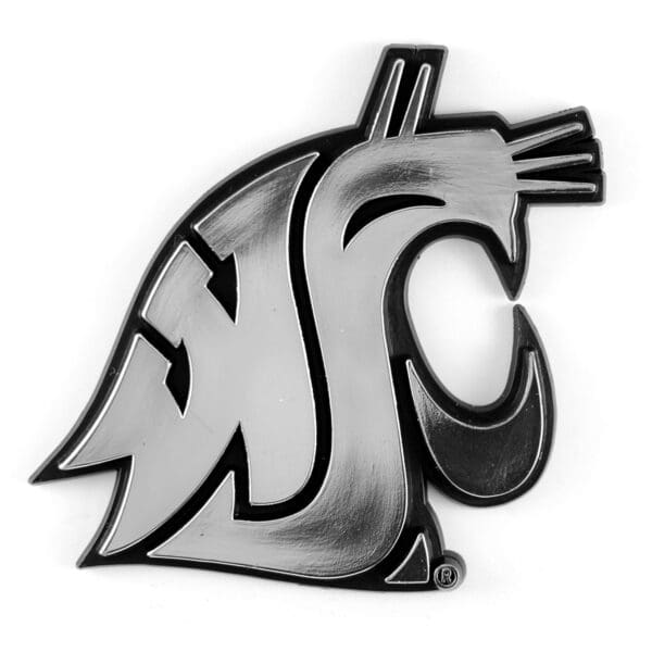 Washington State Cougars Molded Chrome Plastic Emblem 1