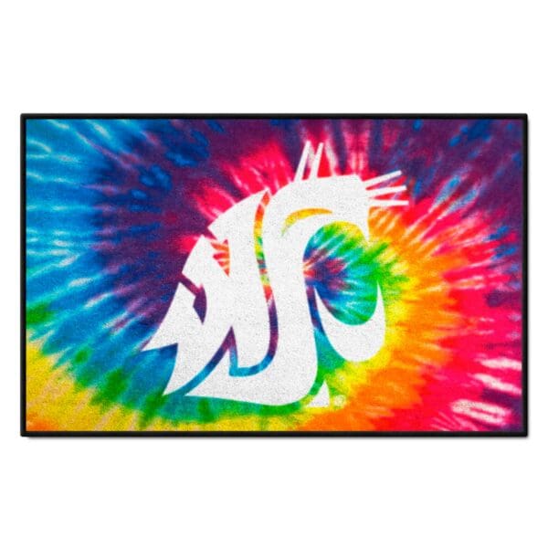 Washington State Cougars Tie Dye Starter Mat Accent Rug 19in. x 30in 1 scaled