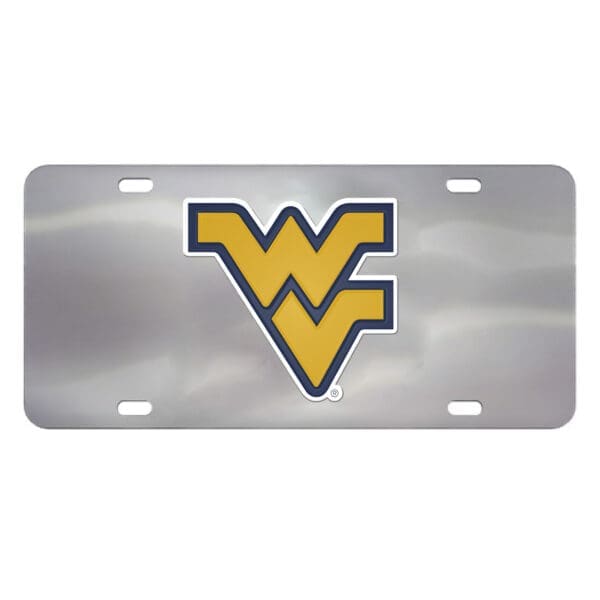 West Virginia Mountaineers 3D Stainless Steel License Plate 1