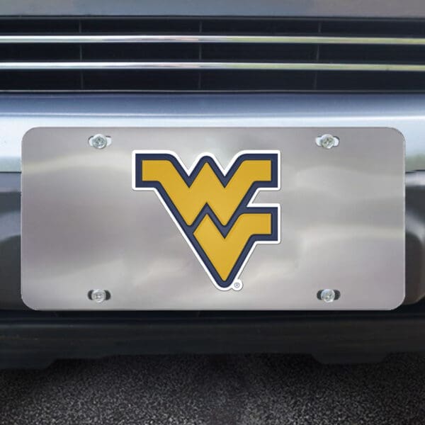West Virginia Mountaineers 3D Stainless Steel License Plate