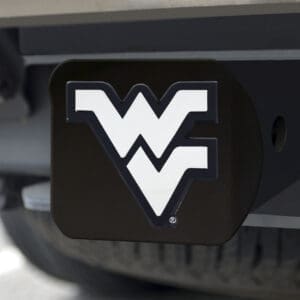 West Virginia Mountaineers Black Metal Hitch Cover with Metal Chrome 3D Emblem