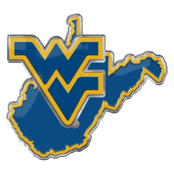 West Virginia Mountaineers Heavy Duty Aluminum Embossed Color Emblem Alternate 1