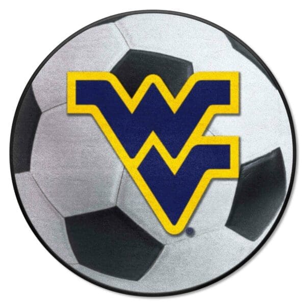 West Virginia Mountaineers Soccer Ball Rug 27in. Diameter 1 scaled