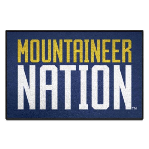 West Virginia Mountaineers Starter Mat Accent Rug 19in. x 30in. Slogan Starter Mat 1 scaled