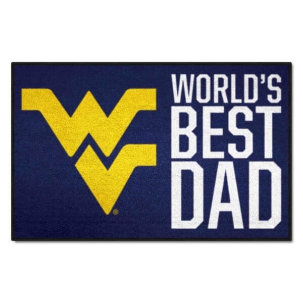 West Virginia Mountaineers Starter Mat Accent Rug 19in. x 30in. Worlds Best Dad Starter Mat 1 scaled