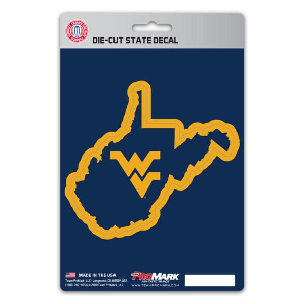 West Virginia Mountaineers Team State Shape Decal Sticker 1
