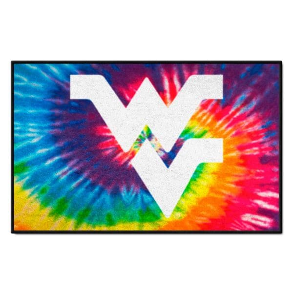 West Virginia Mountaineers Tie Dye Starter Mat Accent Rug 19in. x 30in 1 scaled