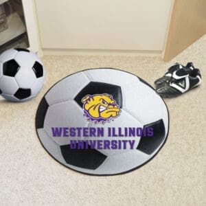 Western Illinois Leathernecks Soccer Ball Rug - 27in. Diameter