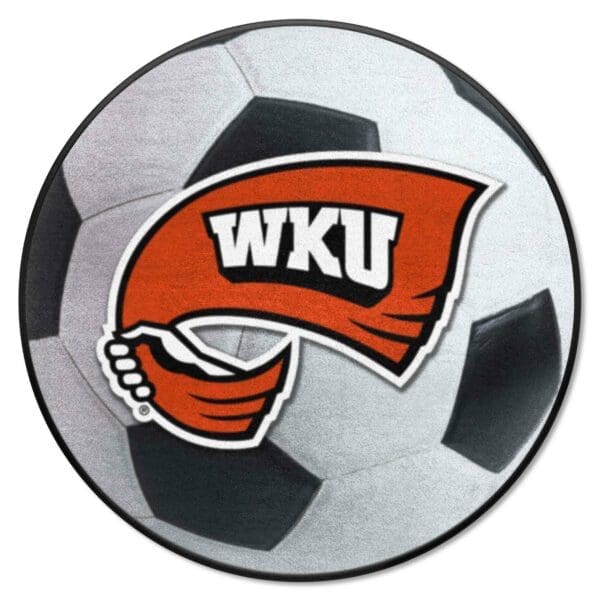 Western Kentucky Hilltoppers Soccer Ball Rug 27in. Diameter 1 scaled