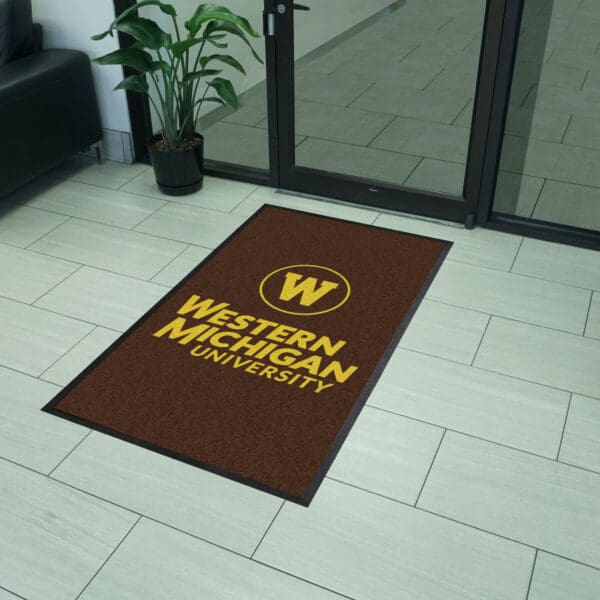 Western Michigan 3X5 High-Traffic Mat with Durable Rubber Backing - Portrait Orientation