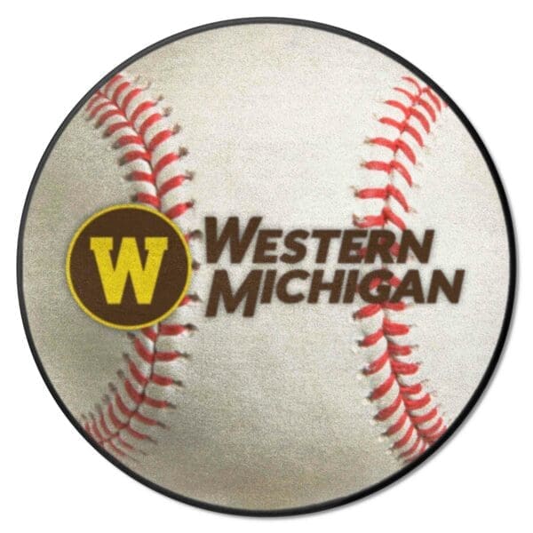 Western Michigan Broncos Baseball Rug 27in. Diameter 1 scaled