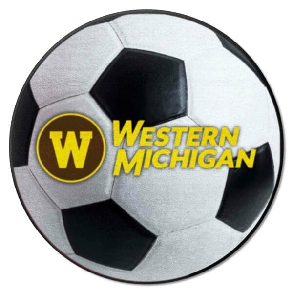 Western Michigan Broncos Soccer Ball Rug 27in. Diameter 1 scaled