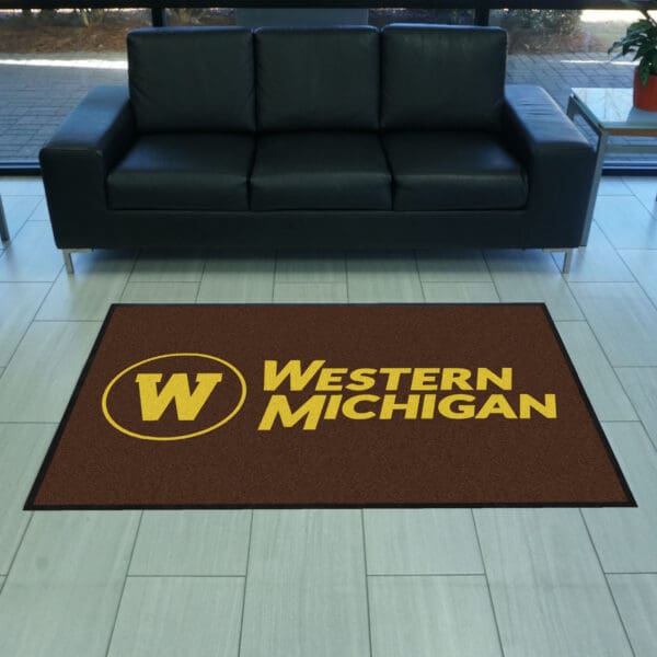 Western Michigan4X6 High-Traffic Mat with Durable Rubber Backing - Landscape Orientation