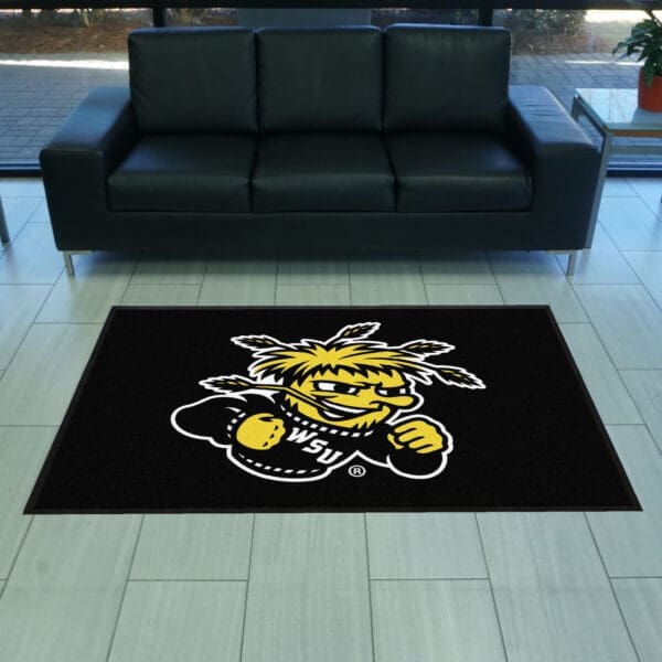 Wichita State 4X6 High-Traffic Mat with Durable Rubber Backing - Landscape Orientation