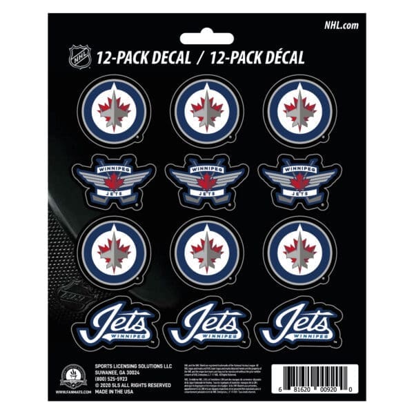 Winnipeg Jets 12 Count Mini Decal Sticker Pack 30847 1