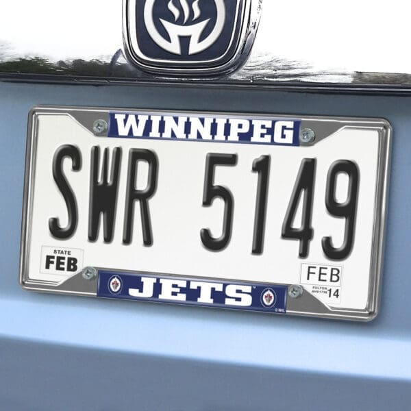 Winnipeg Jets Chrome Metal License Plate Frame
