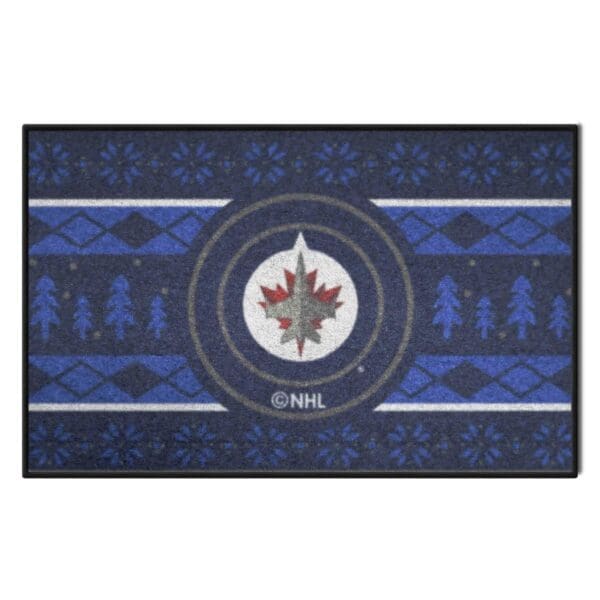 Winnipeg Jets Holiday Sweater Starter Mat Accent Rug 19in. x 30in. 26874 1 scaled