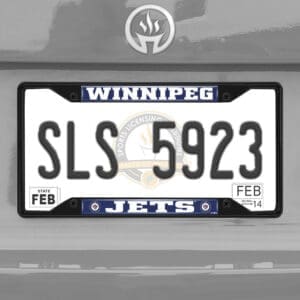 Winnipeg Jets Metal License Plate Frame Black Finish-31831