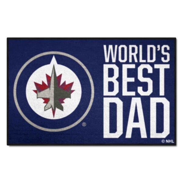 Winnipeg Jets Starter Mat Accent Rug 19in. x 30in. Worlds Best Dad Starter Mat 31175 1 scaled