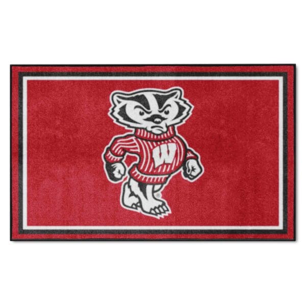 Wisconsin Badgers 4ft. x 6ft. Plush Area Rug 1 1 scaled