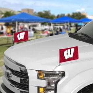 Wisconsin Badgers Ambassador Car Flags - 2 Pack Mini Auto Flags