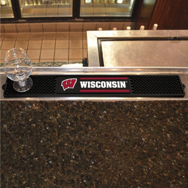 Wisconsin Badgers Bar Drink Mat - 3.25in. x 24in.