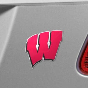 Wisconsin Badgers Heavy Duty Aluminum Embossed Color Emblem