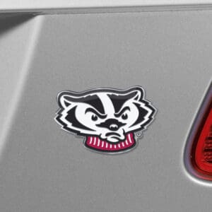 Wisconsin Badgers Heavy Duty Aluminum Embossed Color Emblem - Alternate