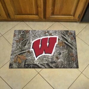 Wisconsin Badgers Rubber Scraper Door Mat Camo
